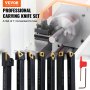 VEVOR 7 Pieces Indexable Lathe Turning Tool Holder, 3/8 in, CNC Heavy-Duty Metal Lathe Cutting Tools, with Tin Coated Carbide Inserts Aluminum Case, for Turning Grooving Threading Cut Off Holders Se