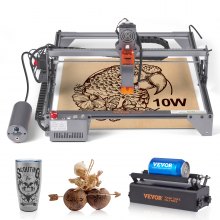 VEVOR Laser Engraver, 10W Output Laser Engraving Machine, 15.7" x 15.7" Large Working Area, 10000mm/min Movement Speed, Compressed Spot with Rotary Roller, Laser Cutter for Wood, Certain Metal