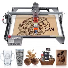 VEVOR Laser Engraver, 5W Output Laser Engraving Machine, 16.1" x 15.7" Large Working Area, 10000mm/min Movement Speed, Compressed Spot with Eye Protection, Laser Cutter for Wood, Metal, Acrylic