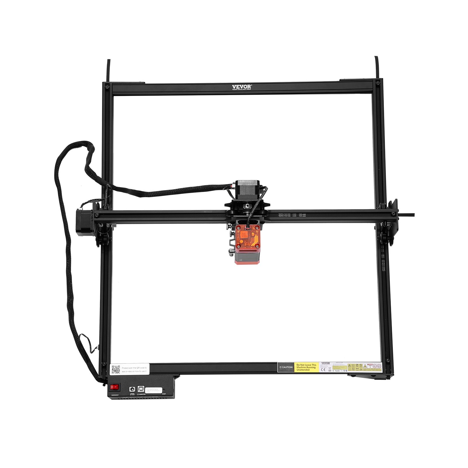 VEVOR Laser Engraver, 10W Output, Laser Engraving Cutter Machine, 14.9 x 15.7 in/38 x 40 cm Working Area, 10000 mm/min Movement Speed, Compressed Spot with Eye Protection, for Wood, Certain Metal