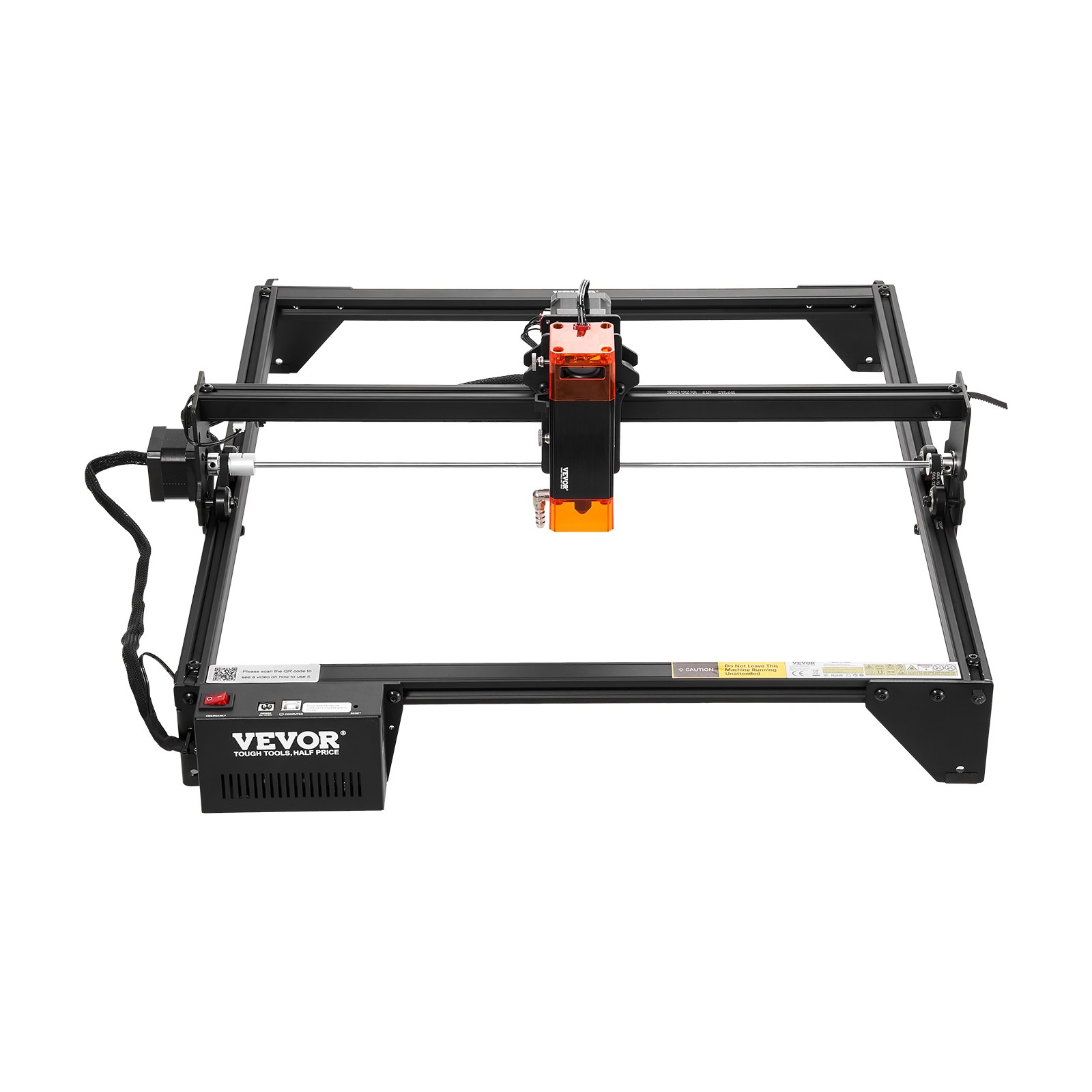 VEVOR Laser Engraver, 10W Output, Laser Engraving Cutter Machine, 14.9 x 15.7 in/38 x 40 cm Working Area, 10000 mm/min Movement Speed, Compressed Spot with Eye Protection, for Wood, Certain Metal