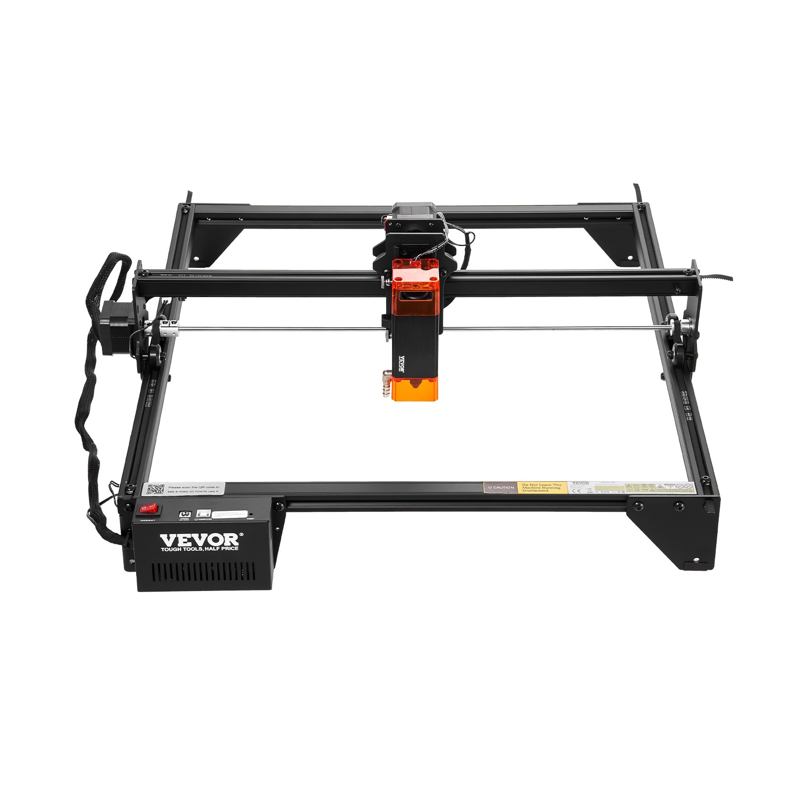 VEVOR Laser Engraver, 5W Output, Laser Engraving Cutter Machine, 14.9 x 15.7 in/38 x 40 cm Working Area, 10000 mm/min Movement Speed, Compressed Spot with Eye Protection, for Wood, Certain Metal