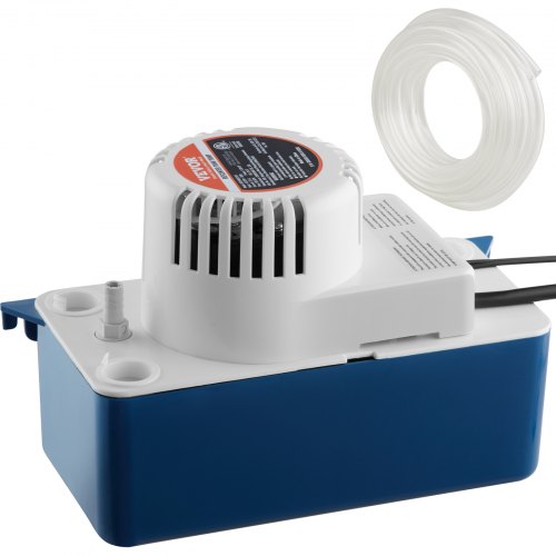 VEVOR Condensate Removal Pump, 1/50 HP, 65 GPH, 15 ft Lift, 115V Automatic AC Condensation Pump with Safety Switch & 20' Tubing for Air Conditioner, Dehumidifier, HVAC, Furnace, Ice Maker Water Drain