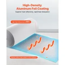 VEVOR Reflective Insulation Roll EPE Foam Core Radiant Barrier 3mm 48in x 250ft