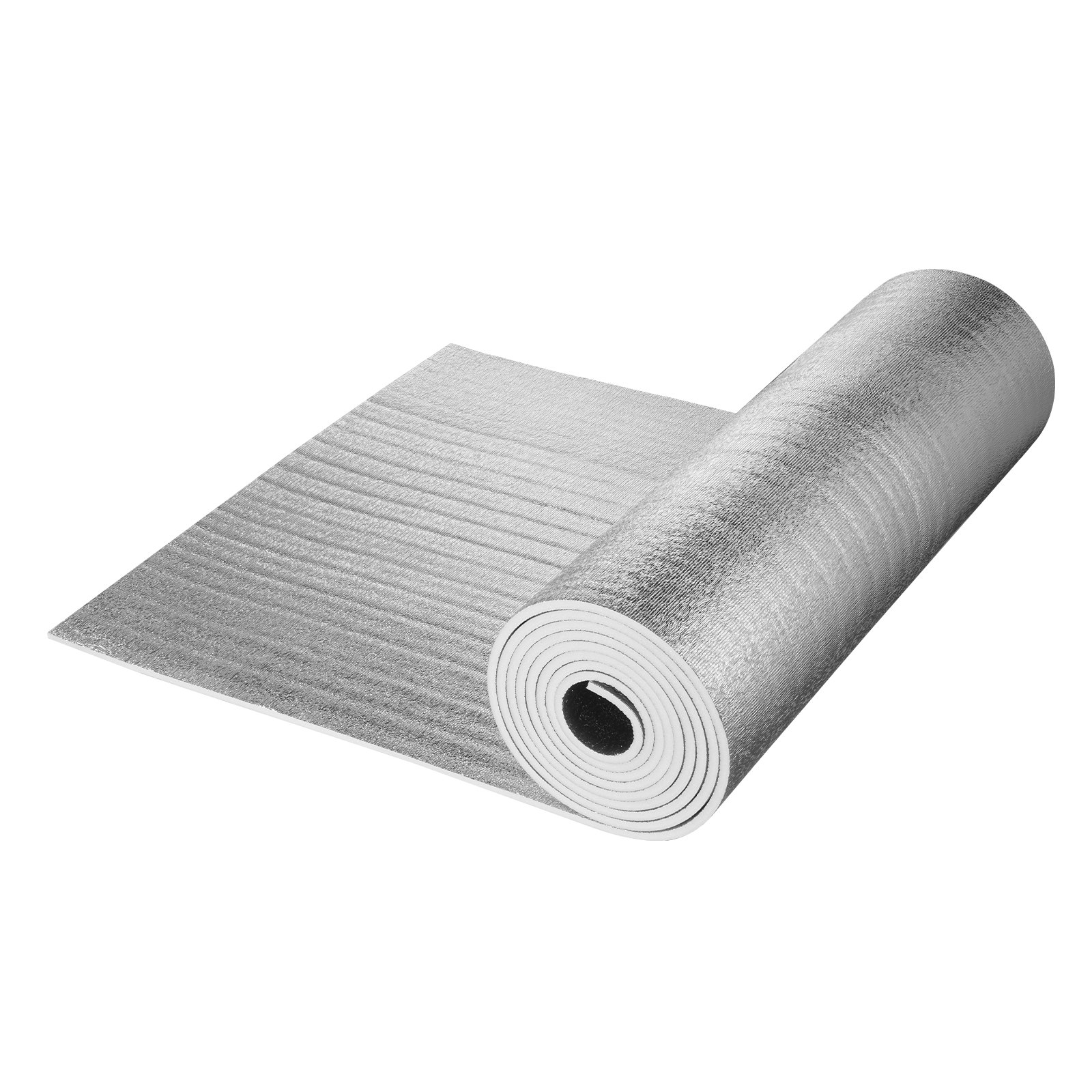 VEVOR Double Reflective Insulation Roll, Foam Core Radiant Barrier, 15.1mm 7.62m x 1.22 m, Double-Sided Aluminum Foil EPE Foam Heat Reflective Shield, Thermal Insulation Roll for Window RV Roof