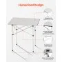 VEVOR Folding Camping Table, Portable Roll Up Side Tables, Small Lightweight Aluminum Beach Table, Compact with Carry Bag, for Outdoor Cooking, Tailgating, Grilling, Picnic, Travel, Silver