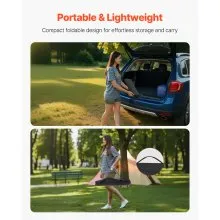 Folding Portable Camping Table Aluminum Outdoor Picnic Roll up Table Mesh Layer