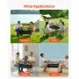 VEVOR Folding Camping Table, Portable Roll Up Side Tables, Lightweight Aluminum Beach Table with Adjustable Height, Large Storage Bag and Carry Bag, For Outdoor BBQ Tailgating Picnic, Travel, Black