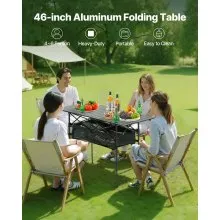 Folding Portable Camping Table Aluminum Outdoor Picnic Roll up Table Storage Bag