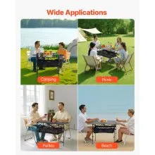 Folding Portable Camping Table Aluminum Outdoor Picnic Roll up Table Storage Bag
