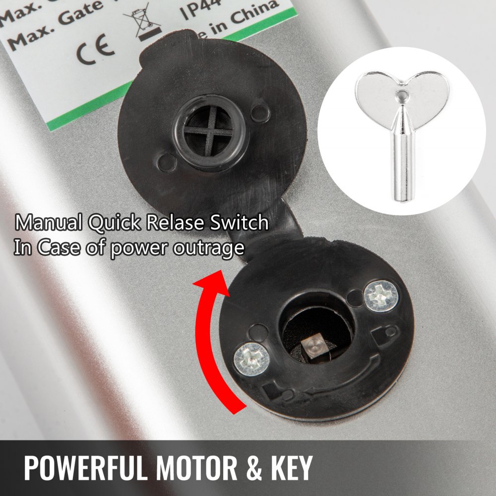 VEVOR Electric Gate Opener, Single Swing Gate Opener 16 mm/s Speed 30 W Automatic Gate Openers with Remote Complete Kit Push/Pull-to-Open Up to 308lbs & 3.6M Door Opener for Chain Link Garage Farm