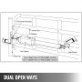 VEVOR electric gate opener installation diagram showing dual open ways.