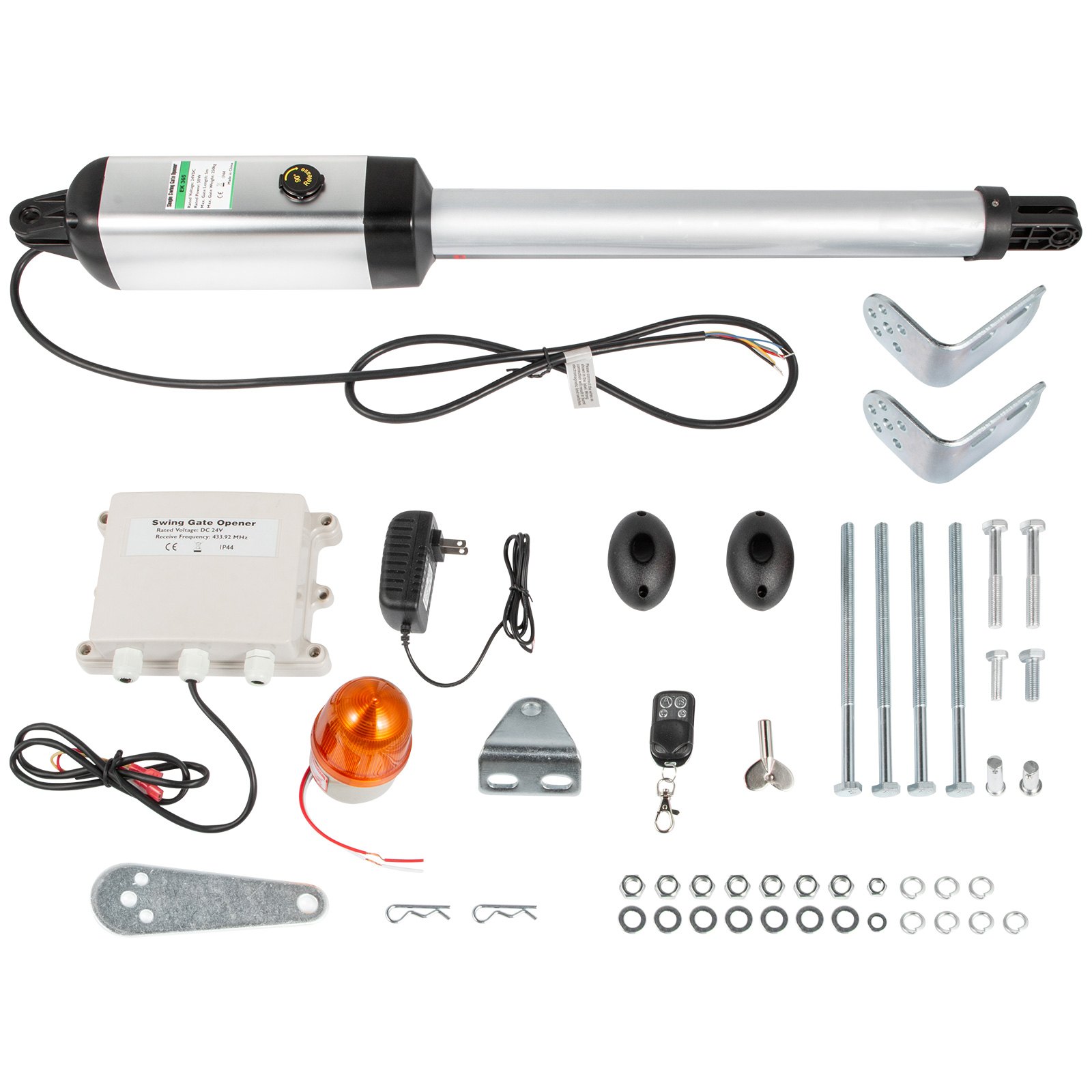 VEVOR Electric Gate Opener, Single Swing Gate Opener 16mm/s Speed 50W Automatic Gate Openers with Remote Complete Kit Push/Pull-to-Open Up to 551lbs & 16.4ft Door Opener for Chain Link Garage Farm