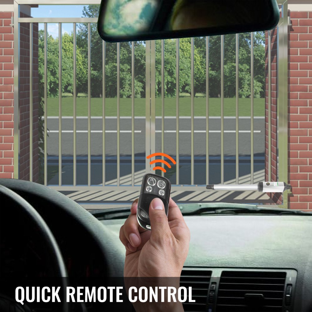 VEVOR Electric Gate Opener Single Swing Gate Opener 16mm/s Speed 50W Automatic Gate Openers with Remote Complete Kit Push/Pull-to-Open Up to 551lbs 16.4ft Door Opener for Chain Link Garage Farm