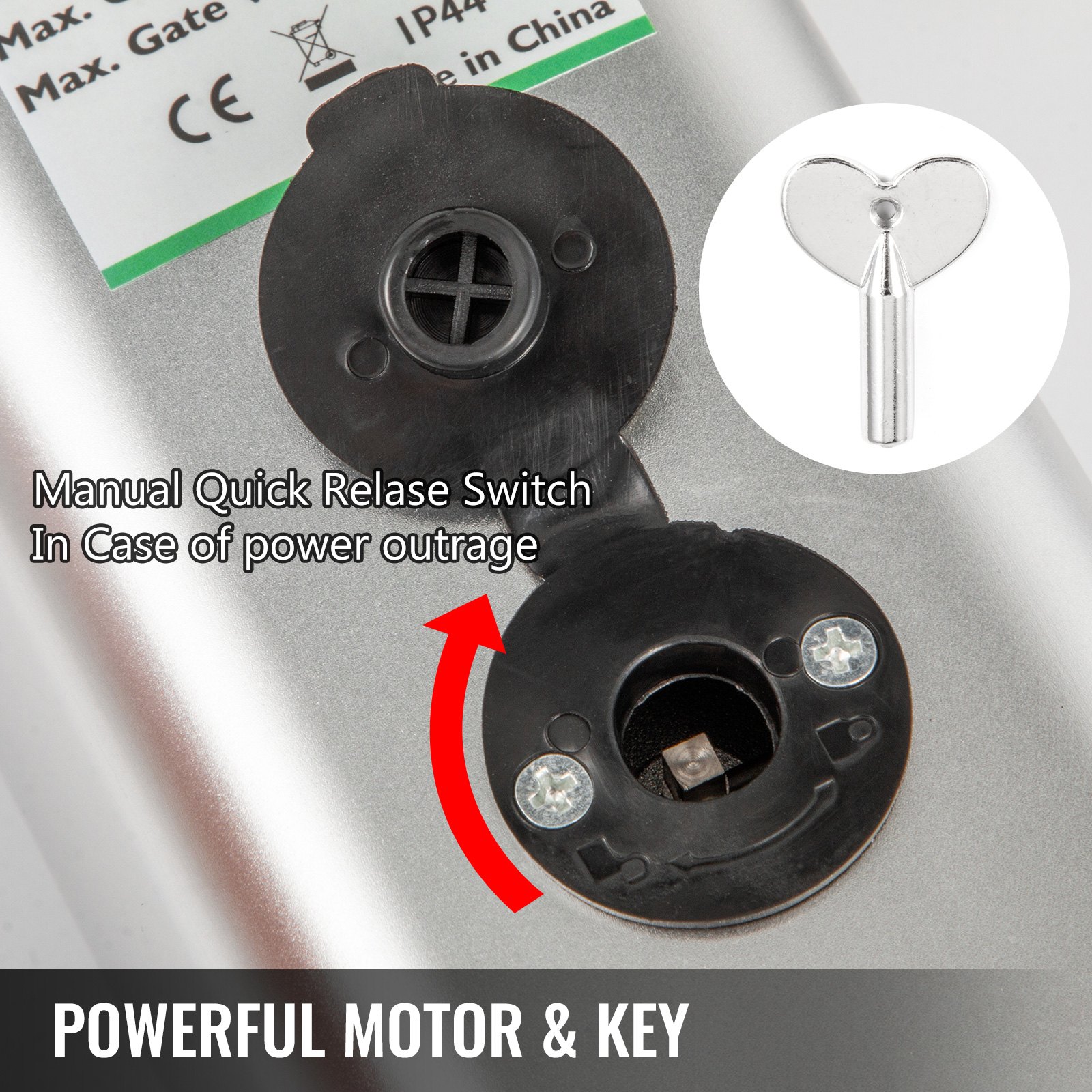 VEVOR Electric Gate Opener Single Swing Gate Opener 16mm/s Speed 50W Automatic Gate Openers with Remote Complete Kit Push/Pull-to-Open Up to 551lbs 16.4ft Door Opener for Chain Link Garage Farm