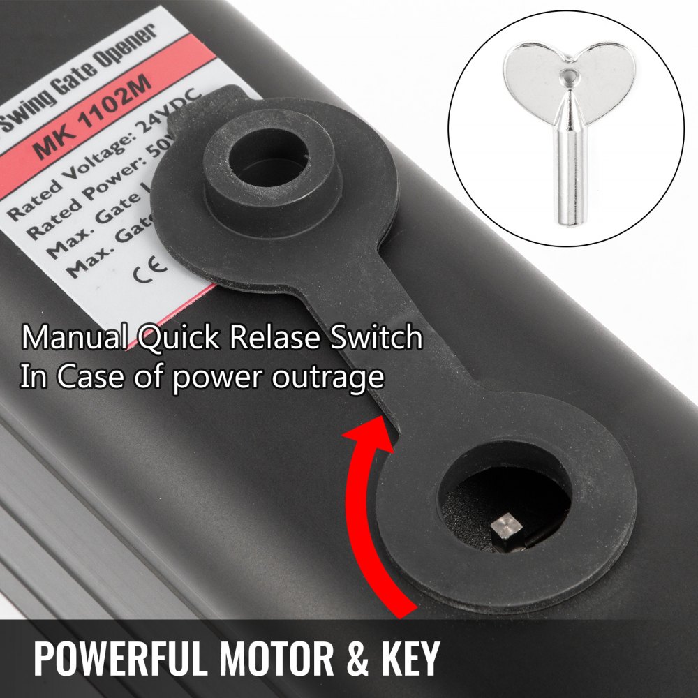VEVOR Swing Gate Operator Double Automatic Gate Opener Up to 300kg and 2.7m Long 50W AC Wing Gate Automatic Gate with Complete Push/Pull to Open Remote Control Kit 16mm/s