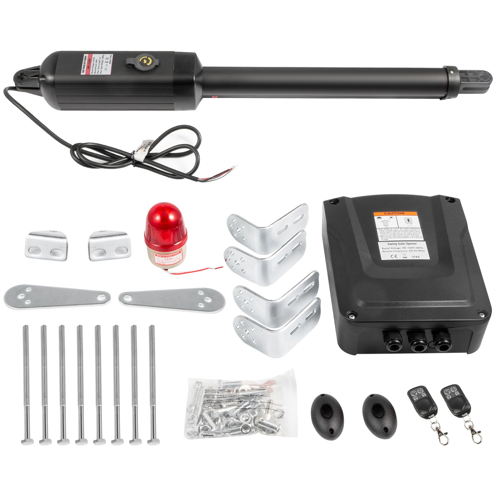 VEVOR Electric Automatic Door Opener, 380kg Load Capacity, Single Swing Door Opener, 5.5m Length, 16mm/s Speed, 80W with Remote Control, Door Operator for Garage Closes Chain Link