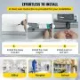 VEVOR Automatic Door Opener, 100-240V for Max.220lbs Doors, Swing Door Operator for Disabilities w/ 2 Wireless Remotes, 2 Exit Buttons, Keypad, 5 ID Cards, 2 Stainless Steel Push Buttons, CE Listed