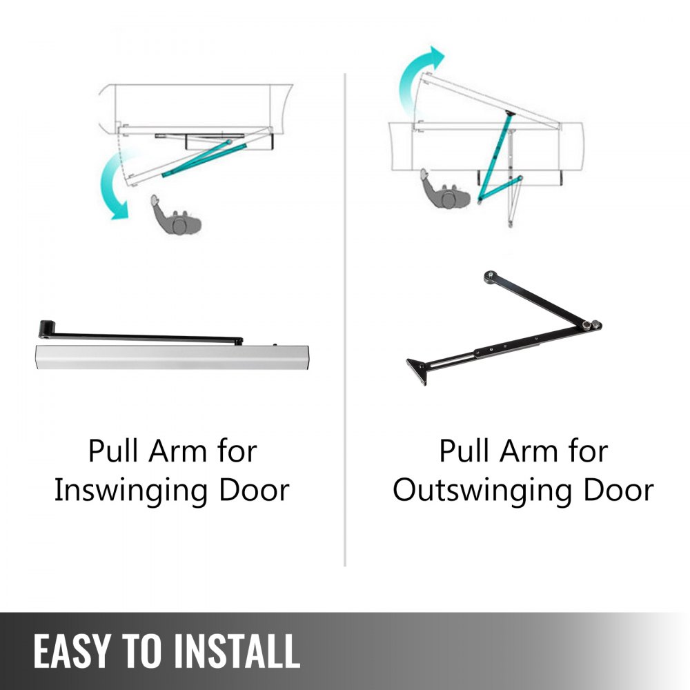 VEVOR 10 kg Electric Door Opener Closer 110-240V Automatic Door Opener Handicap Door Opener Automatic Swing Door Opener 50W Swing Door Opener 120 Degrees Adjustable Aluminum Alloy