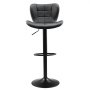 VEVOR Bar Stool Set of 2, Modern PU Leather Counter Height Stools, Swivel Kitchen Barstool with Back and Footrest, Height Adjustable Armless Bar Chair, Island Barstools for Kitchen, Dining Room, Black
