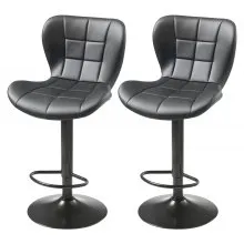 VEVOR Bar Stool Counter Barstool Swivel Height Adjustable Kitchen Chair Set of 2