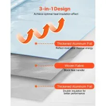 VEVOR Double Reflective Insulation Roll Perforated Radiant Barrier 48in x 125ft