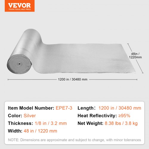 Reflective FOIL Insulation 16X25 Roll Foam Core Radiant Barrier AD3 3MM Reflective FOIL Insulation 16X25 Roll Foam Core Radiant Barrier AD3 3MM