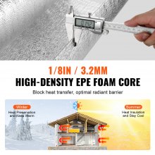 VEVOR Double Reflective Insulation Roll Foam Core Radiant Barrier 1200 in x 48 in x 1/8 in