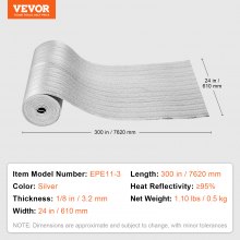 VEVOR Double Reflective Insulation Roll Foam Core Radiant Barrier 300 x 24 Inch