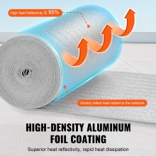 VEVOR Double Reflective Insulation Roll Foam Core Radiant Barrier 23.8in x 50 ft