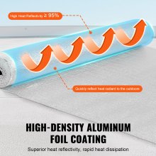 VEVOR Double Reflective Insulation Roll Foam Core Radiant Barrier 120 in x 48 in x 1/8 in