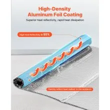 VEVOR Double Reflective Insulation Sheet, 16PCS Double-Sided Aluminum Foil Radiant Barrier, 6mm 1.22 m x 0.61 m, Dual-Layer Air Bubble Heat Reflective Shield, Thermal Insulation Rolls for Garage Door Window RV Roof