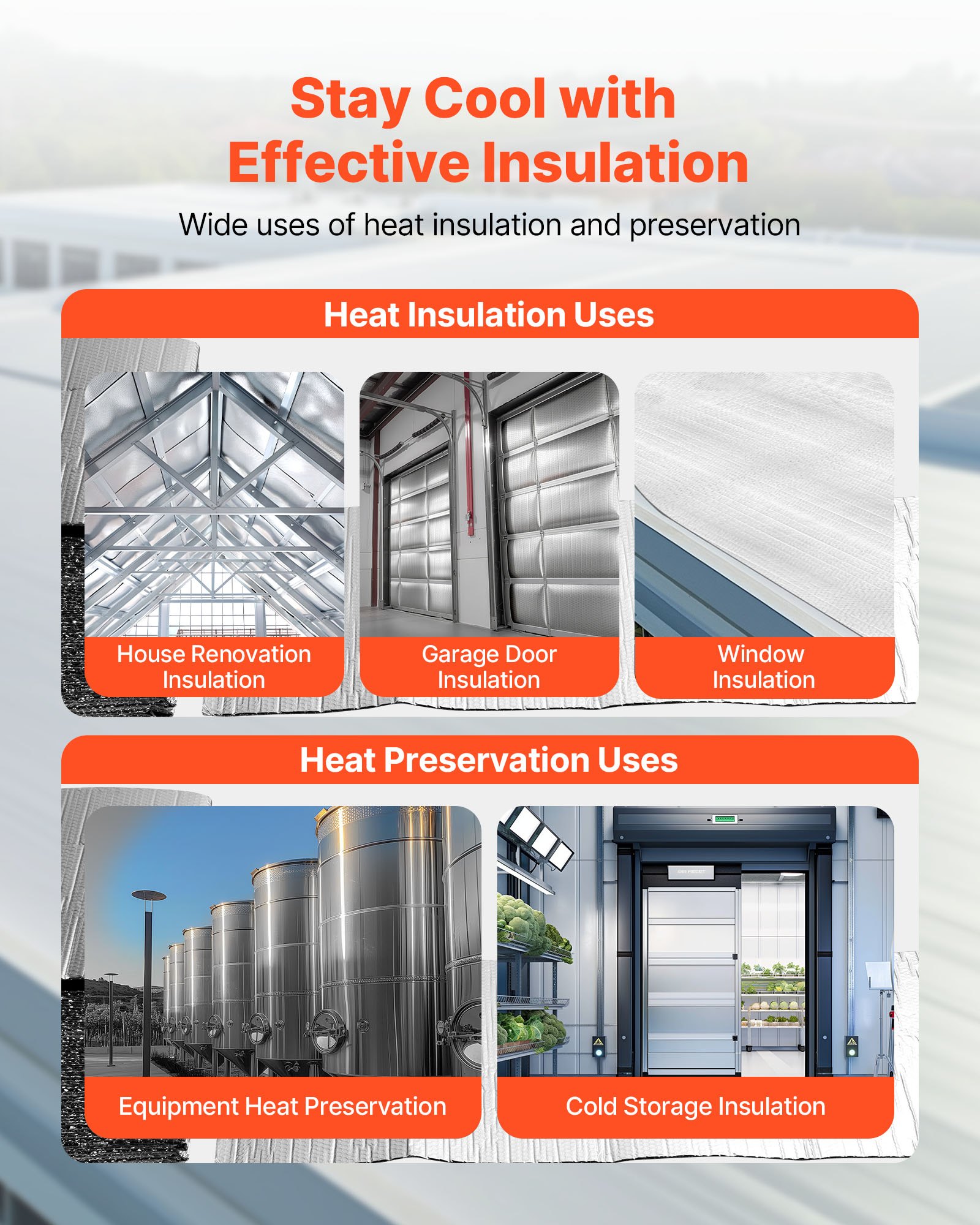 VEVOR Double Reflective Insulation Sheet, 16PCS Double-Sided Aluminum Foil Radiant Barrier, 6mm 1.22 m x 0.61 m, Dual-Layer Air Bubble Heat Reflective Shield, Thermal Insulation Rolls