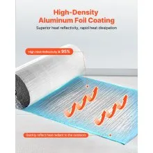 VEVOR Reflective Insulation Roll Aluminum Foil Radiant Barrier 48 in x 100 ft