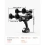 VEVOR Cordless 4-Trumpet Air Horn 130dB Train Air Horn & Built-in Air Pump, 18V 4Ah Lithium Battery, Powerful Sound, Strong Penetration, Handheld Portable for Vehicle Alerts, Holiday & Sporting Events