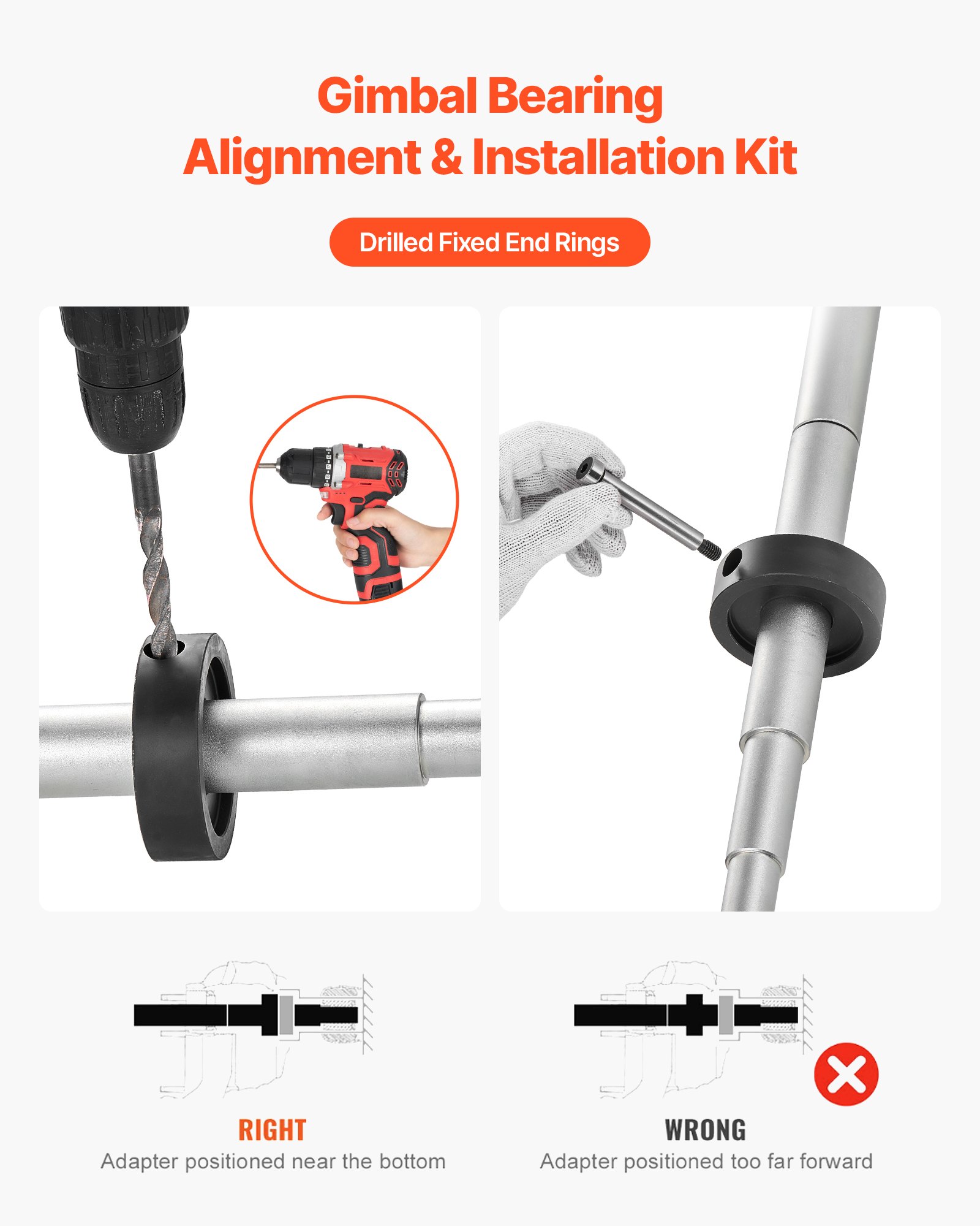 VEVOR Mercruiser Alignment Tool & Gimbal Bearing Puller Set, Compatible with Mercruisers, OMC, Volvo Cobra Bell Housings, Engine Alignment Tool, Bearing Puller Seal Bellow Expander Tools Installer