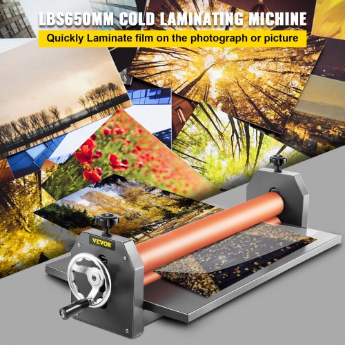 VEVOR 25.5" 650MM Manual Cold Roll Laminator Vinyl Photo Film Mounting Laminating Machine Cold Roll Laminating Machine