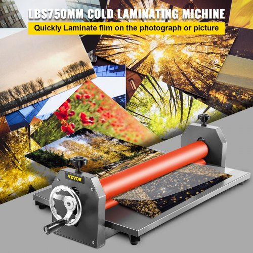 VEVOR 29.5" 750MM Manual Cold Roll Laminator Vinyl Photo Film Mounting Laminating Machine Cold Roll Laminating Machine