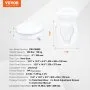 VEVOR Raised Toilet Seat, 100 mm Height Raised, 136 kg Weight Capacity, Universal Toilet Seat Riser, Screw Rod Locking, with Toilet Seat, for Elderly, Handicap, Patient, Pregnant, Medical