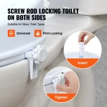 VEVOR Raised Toilet Seat, 4" Height Raised, 300 lbs Weight Capacity, Universal Toilet Seat Riser, Screw Rod Locking, with Toilet Seat, for Elderly, Handicap, Patient, Pregnant, Medical