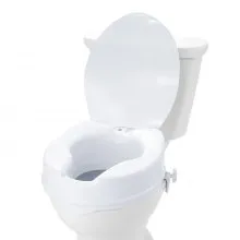 VEVOR Raised Toilet Seat, 4" Height Raised, 300 lbs Weight Capacity, Universal Toilet Seat Riser, Screw Rod Locking, with Toilet Seat, for Elderly, Handicap, Patient, Pregnant, Medical
