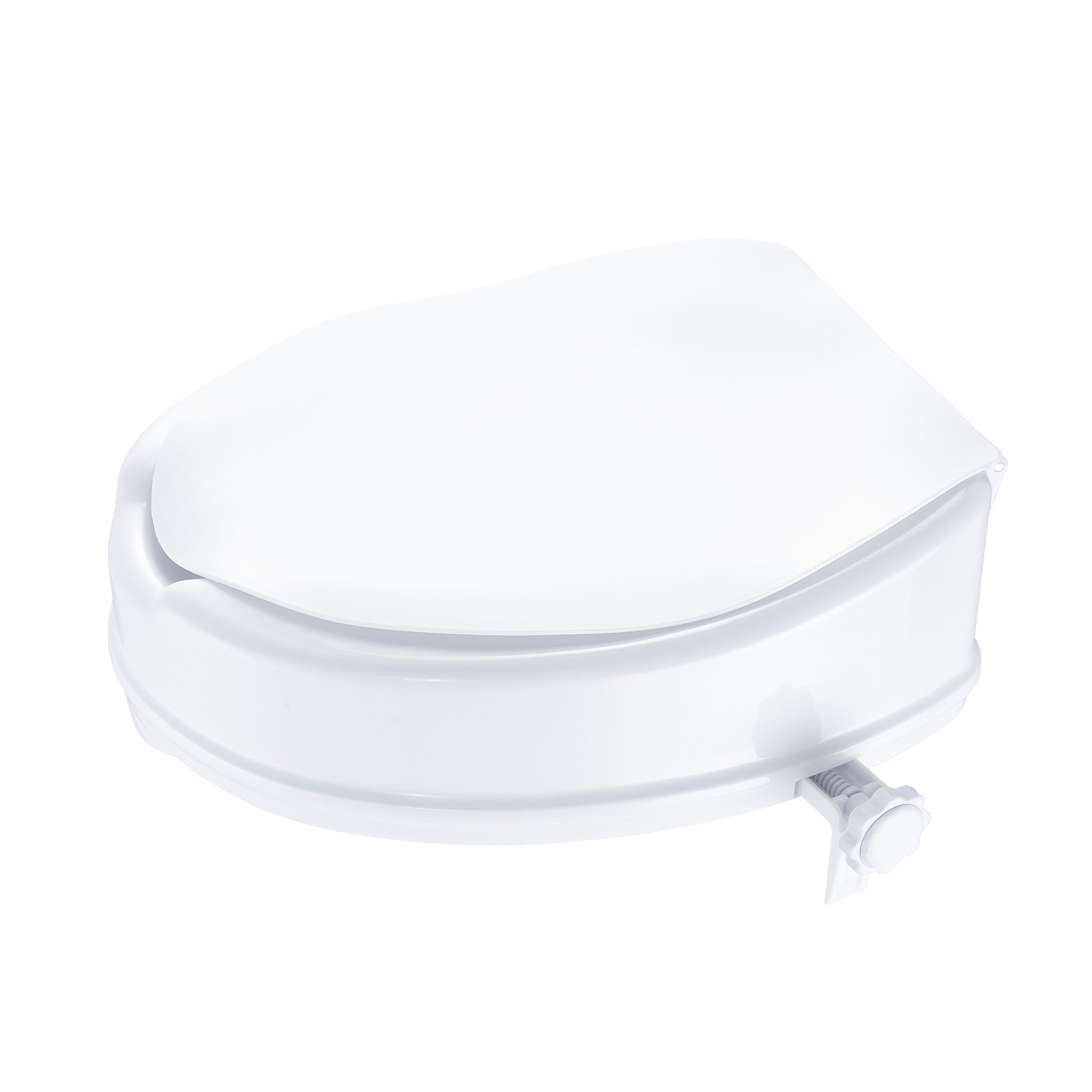 VEVOR Raised Toilet Seat, 4" Height Raised, 300 lbs Weight Capacity, Universal Toilet Seat Riser, Screw Rod Locking, with Toilet Seat, for Elderly, Handicap, Patient, Pregnant, Medical