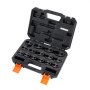 VEVOR varjúlábas villáskulcs készlet, 1/2" és 3/8"-os meghajtóval, 15 darabos varjúlábas villáskulcs készlet PP tárolódobozban, metrikus 8-24 mm, CRMO acél és mangán-foszfát bevonat, mechanikai karbantartáshoz vagy javításokhoz