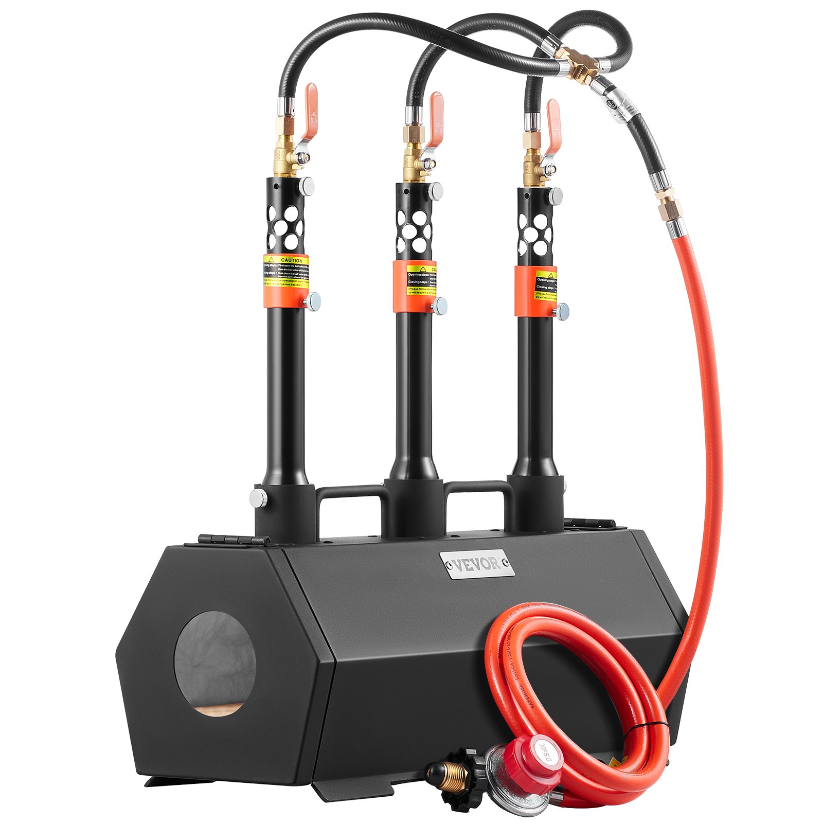 VEVOR Portable Propane Forge, 3 Burner Farrier Forge, 2600℉ Tool and Knife Making Blacksmithing Gas Forge, Large Capacity Hexagon Cold-Rolled Steel Gas Forging Tools and Equipment for Metal Forging