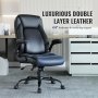VEVOR vezetői irodai szék élvonalbeli állítható deréktámasszal, magas háttámlával, ergonómikus PU bőr irodai szék a hátfájás ellen, párnázott felhajtható karokkal