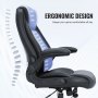 VEVOR Executive Office Chair with Cutting-edge Adjustable Lumbar Support, High Back PU Leather Office Chair Ergonomic for Back Pain, with Padded Flip-up Arms