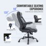 VEVOR vezetői irodai szék élvonalbeli állítható deréktámasszal, magas háttámlával, ergonómikus PU bőr irodai szék a hátfájás ellen, párnázott felhajtható karokkal