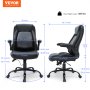 Καρέκλα γραφείου VEVOR με ρυθμιζόμενη οσφυϊκή υποστήριξη αιχμής, δερμάτινη καρέκλα γραφείου υψηλής πλάτης PU εργονομική για πόνους στην πλάτη, με αναδιπλούμενους βραχίονες με επένδυση
