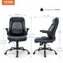 VEVOR Executive Office Chair with Cutting-edge Adjustable Lumbar Support, High Back PU Leather Office Chair Ergonomic for Back Pain, with Padded Flip-up Arms