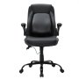 black VEVOR executive office chair with lumbar support, adjustable armrests, and caster wheels.